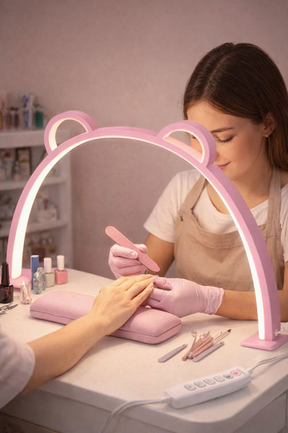 USB-Powered LED Nail Lamp with Metal Housing & Curved Arm - Adjustable Beauty for Gel Polish
