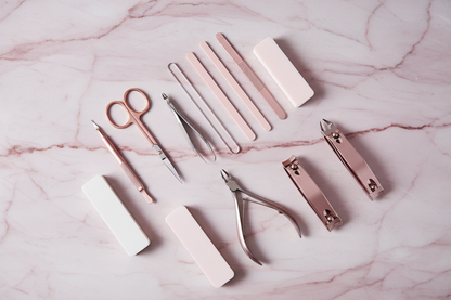 Pink nail tools without gel polish